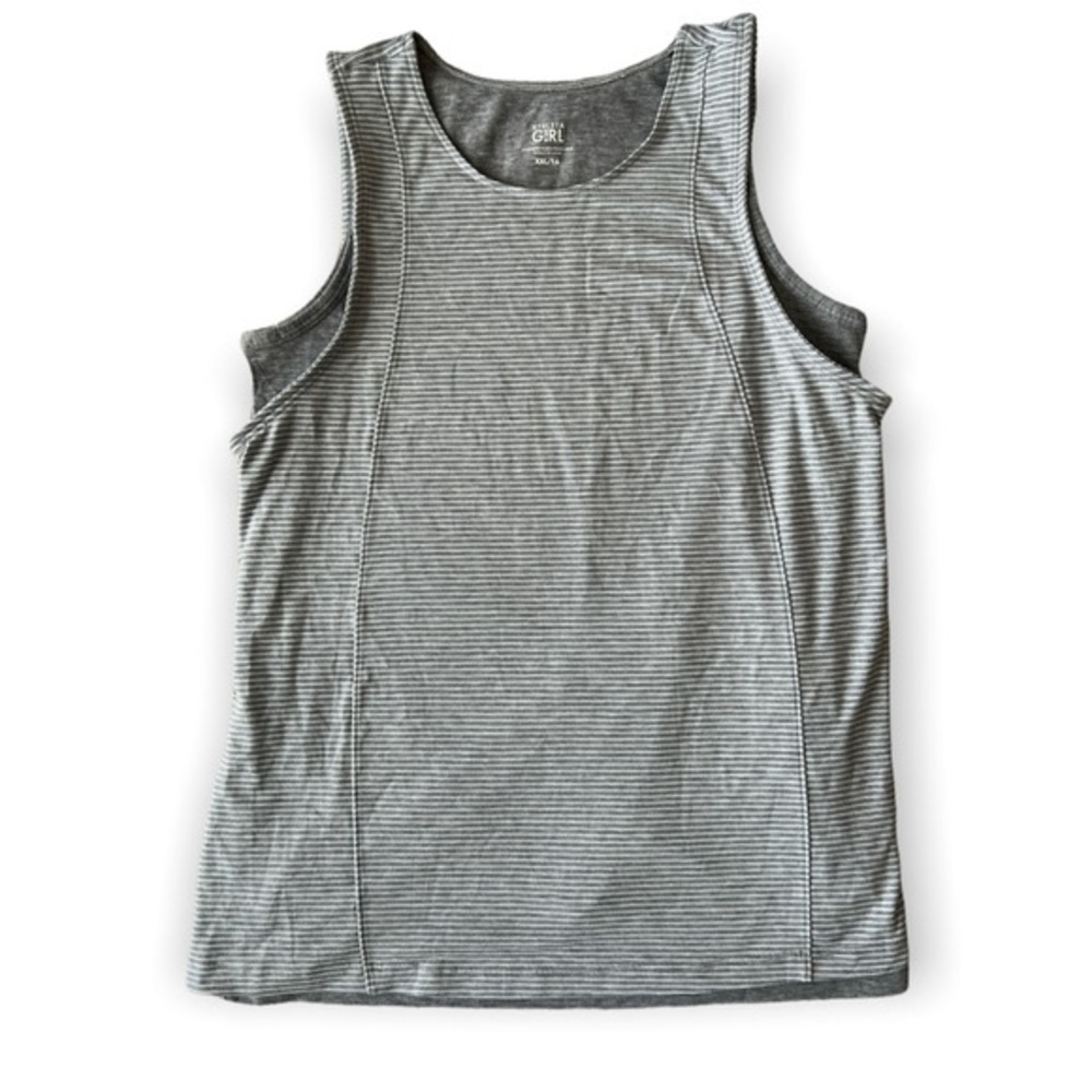 Athleta Girl double layer tank top in grey and white
